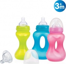 Nuby ID1241 Biberon Anticolica Presa Facile 210 ml 3+ Mesi Tettarella Assortito