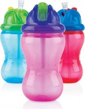 Nuby NV0404001 Borraccia 360 ml con Cannuccia Flip It Assortito