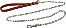 Nuova Cuoio 1603 Set 6 Guinzagli per Cani in Cuoio 3x60 cm con Catena Grande