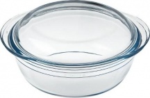 O cuisine 208AC002043 Pirofila da Forno in Vetro Rotonda 2.3 Litri 27 x 23 cm Trasparente