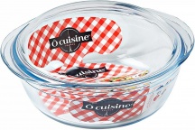 O cuisine 204AC001043 Pirofila da Forno in Vetro Rotonda 1.6 Litri 24 x 20 cm Trasparente