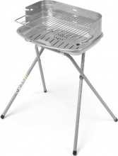 Ompagrill 40098 Aluminized Barbecue a Carbone da Esterno BBQ da Giardino 50x36x70 cm Silver 40098