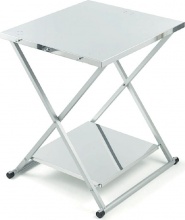 Ompagrill 70780 Tavolino Pieghevole Polifunzionale in Acciaio Inox 70x78x90h cm