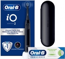 Oral-B IO2BLACK Spazzolino Elettrico a Vibrazione 1 Testina + Travel Case Nero