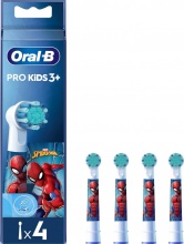 Oral-B Pro Kids3+ Testine di Ricambio per Spazzolino Elettrico 4 Pz Spiderman