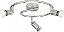 Philips 5030317E7 Plafoniera 3 Fari Orientabili GU10 Max 50 W Nickel Limbali Essentials