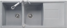 Plados CX1162UG70 Lavello Cucina Incasso 2 Vasche Gocciolatoio 116 cm Nero Corax