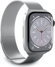 PURO PUMILAW44SIL Cinturino per Apple Watch 42-49 mm Maglia Milanese Argento