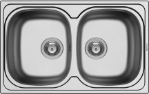 PYRAMIS 100133030 Lavello cucina 2 Vasche Incasso 86 cm Acciaio Inox  Sparta 2B