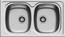 PYRAMIS 100133030 Lavello cucina 2 Vasche Incasso 86 cm Acciaio Inox  Sparta 2B