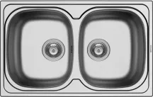 PYRAMIS 100133030 Lavello cucina 2 Vasche Incasso 86 cm Acciaio Inox  Sparta 2B