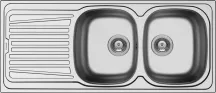 PYRAMIS 100150730 Lavello cucina 2 Vasche 116 cm Acciaio Inox  Sparta 2B 1D
