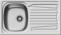 PYRAMIS 100152430 Lavello cucina 1 Vasca Incasso 86 cm Acciaio Inox  Sparta 1B 1D