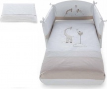 Pali 0687SAVANA Piumone Lettino Set 3 Pezzi Savana colore Bianco e Beige