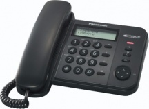 Panasonic KXTS560EX1B Telefono a filo con display LCD E 50 Memorie Nero