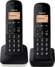 Panasonic KX-TGB612JTW Telefono Cordless Duo 50 Memorie Display 1.4 Nero Bianco
