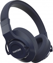 Pantone PT-WH005N1 Cuffie Bluetooth, Wireless con Microfono, Antirumore, Blu