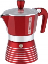 Pedrini 02CF115 Caffettiera 3 tazze Moka in Alluminio Rosso Passion -  Infinity