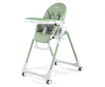 Peg Perego IH010000000BL64 Follow Me - Seggiolone Pappa 0-36 Mesi Reclinabile con Ruote Mint