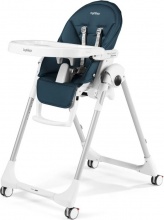 Peg Perego IH1000000BL71 Follow Me - Seggiolone Pappa 0-36 Mesi Reclinabile con Ruote Petrolio