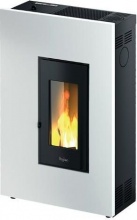 Pegaso 7025144 Stufa a Pellet Ventilata Slim 5,1 kW 12 Kg 146 m3 Bianco MADISON 5 T2