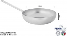 Pentalux 14928 Padella in Alluminio Saltapasta �28x7h cm Manico in Metallo