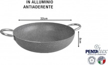 Pentalux 15933 Tegame Alto in Alluminio 2 Manici cm 32 Stone Line
