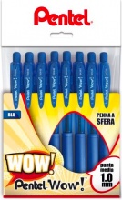 Pentel 0X13008 Penna a Sfera Wow 8 Pezzi 1 mm colore Blu