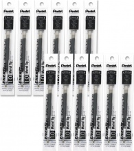 Pentel LR10-AX Ricaricatore di Penna Nero Medio 12 pezzi