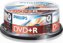 Philips DR4S6B25F00 DVD+R 25 Pz Capacit� 4,7 Gb 120 min 16 x 25 Pezzi