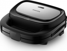 Philips HD235080 Tostapane Piastra per Toast Antiaderente 750 Watt NeroArgento