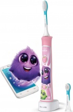 Philips HX635242 Spazzolino Elettrico Sonico per Bambini Ricaricabile Timer Rosa