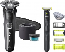 Philips S589879 Regolabarba Ricaricabile Testine Flessibili + Rasoio OneBlade Wet&Dry Autonomia
