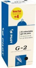 Pilot 17 Penne Roller Gel Ricaricabile 20 Pezzi colore Nero