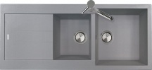 Plados AM11620UG70 Lavello Cucina Incasso 2 Vasche Gocciolatoio 116cm Black Matt