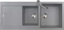 Plados AM11620 Lavello Cucina Incasso 2 Vasche Gocciolatoio 116 cm Elegance UG98