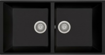 Plados AM8620STUG70 Lavello Cucina Sottotop 2 Vasche 86 cm Base 90cm Black Matt UG70 AM8620ST