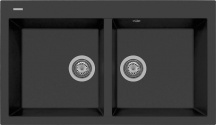 Plados AM8620UG70 Lavello Cucina Incasso 2 Vasche 86 cm Black Matt Elegance