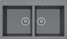 Plados AM8620UM44 Lavello Cucina Incasso 2 Vasche 86 cm Nero Elegance