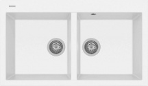 Plados AM8620 NS N1 Lavello Cucina 2 Vasche Incasso 86 cm Bianco Latte NSN1 AM8620
