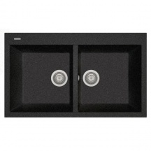 Plados AM8620 UG95 Lavello Cucina 2 Vasche 86 cm Ultragranit Nero Ebony