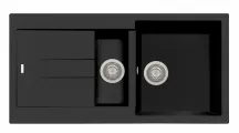 Plados AM9915 UG70 Lavello Cucina 1 Vasca e 12 Incasso 99 cm Black UG70 - AM9915 Elegance