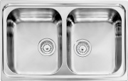 Plados CO07920 Lavello Cucina 2 Vasche Acciaio Inox Incasso 79 cm  Serie Olympus