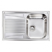 Plados CO08612 Lavello Cucina  1 Vasca Incasso Gocciolatoio Sx 86 cm Acciaio Inox