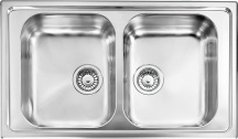 Plados CO08620 Lavello Cucina 2 Vasche Incasso 86 cm Acciaio Inox -  Olympus