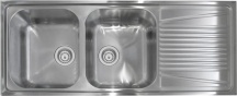 Plados CO11621 Lavello Cucina 2 Vasche con Gocciolatoio Dx Larghezza 116 cm Inox