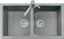 Plados CX0862UG70 Lavello Cucina Incasso 2 Vasche 86 cm Black Matt Corax