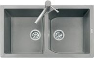 Plados CX0862 UG95 Lavello cucina incasso 2 Vasche 86 cm Nero Ebony  Serie Corax