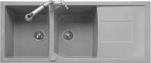 Plados CX1162UM44 Lavello Cucina Incasso 2 Vasche Gocciolatoio 116 cm Nero Corax