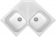 Plados FTA8320 UG98 Lavello Cucina Angolare 2 Vasche Incasso 83cm Bianco UG98 FTA8320